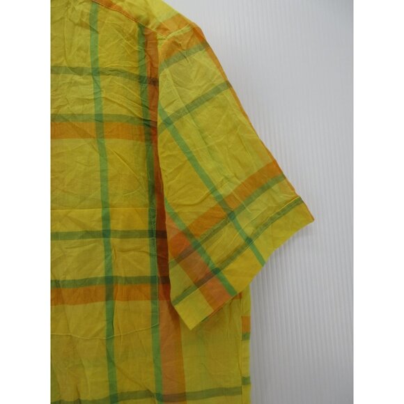 VINTAGE Topps Shirt Medium Sanforized 60s 70s Mod Button Up Plaid * - Picture 3 of 10